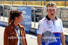 (L to R): Danica Patrick (USA) Sky Sports F1 Presenter with Liam Lawson (NZL) RB. 17.10.2024. Formula 1 World Championship, Rd 19, United States Grand Prix, Austin, Texas, USA, Preparation Day.