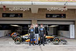 (L to R): Pierre Gasly (FRA) Alpine F1 Team A524 with Troy Baker (USA) Actor and Esteban Ocon (FRA) Alpine F1 Team. 17.10.2024. Formula 1 World Championship, Rd 19, United States Grand Prix, Austin, Texas, USA, Preparation Day.