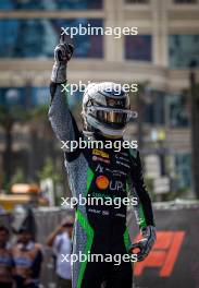 Race winner Joshua Durksen (PAR) AIX Racing celebrates in parc ferme. 14.09.2024. FIA Formula 2 Championship, Rd 12, Sprint Race, Baku, Azerbaijan, Saturday.