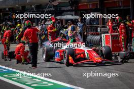 Gabriele Mini (ITA) Prema Racing makes a pit stop. 15.09.2024. FIA Formula 2 Championship, Rd 12, Feature Race, Baku, Azerbaijan, Sunday.