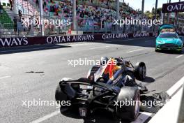 Josep Maria Marti (ESP) Campos Racing crashed at the start of the race. 15.09.2024. FIA Formula 2 Championship, Rd 12, Feature Race, Baku, Azerbaijan, Sunday.