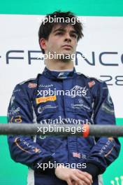 Race winner Zak O'Sullivan (GBR) ART Grand Prix on the podium. 27.07.2024. Formula 2 Championship, Rd 10, Sprint Race, Spa-Francorchamps, Belgium, Saturday.