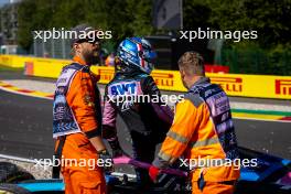 Victor Martins (FRA) ART Grand Prix crashed out of the race. 28.07.2024. Formula 2 Championship, Rd 10, Feature Race, Spa-Francorchamps, Belgium, Sunday.