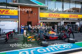 Isack Hadjar (FRA) Campos Racing makes a pit stop. 28.07.2024. Formula 2 Championship, Rd 10, Feature Race, Spa-Francorchamps, Belgium, Sunday.