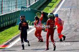 Oliver Bearman (GBR) Prema Racing and Josep Maria Marti (ESP) Campos Racing crashed out at the start of the race. 28.07.2024. Formula 2 Championship, Rd 10, Feature Race, Spa-Francorchamps, Belgium, Sunday.