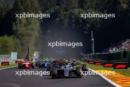 Paul Aron (EST) Hitech Pule-Eight leads at the start of the race. 28.07.2024. Formula 2 Championship, Rd 10, Feature Race, Spa-Francorchamps, Belgium, Sunday.