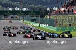 Paul Aron (EST) Hitech Pule-Eight leads at the start of the race. 28.07.2024. Formula 2 Championship, Rd 10, Feature Race, Spa-Francorchamps, Belgium, Sunday.