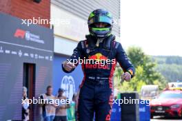 Race winner Isack Hadjar (FRA) Campos Racing celebrates in parc ferme. 28.07.2024. Formula 2 Championship, Rd 10, Feature Race, Spa-Francorchamps, Belgium, Sunday.