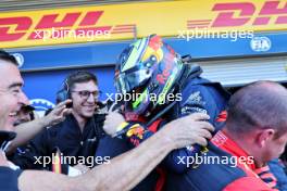 Race winner Isack Hadjar (FRA) Campos Racing celebrates in parc ferme. 28.07.2024. Formula 2 Championship, Rd 10, Feature Race, Spa-Francorchamps, Belgium, Sunday.