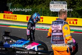 Victor Martins (FRA) ART Grand Prix crashed out of the race. 28.07.2024. Formula 2 Championship, Rd 10, Feature Race, Spa-Francorchamps, Belgium, Sunday.