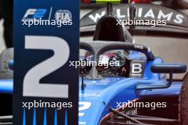 Second placed Franco Colapinto (ARG) MP Motorsport in parc ferme. 23.06.2024. FIA Formula 2 Championship, Rd 6, Feature Race, Barcelona, Spain, Sunday.