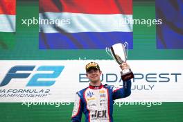 Race winner Richard Verschoor (NED) Trident celebrates on the podium. 20.07.2024. FIA Formula 2 Championship, Rd 9, Budapest, Hungary, Sprint Race, Saturday.
