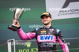 Victor Martins (FRA) ART Grand Prix celebrates his second position on the podium. 21.07.2024. FIA Formula 2 Championship, Rd 9, Budapest, Hungary, Feature Race, Sunday.