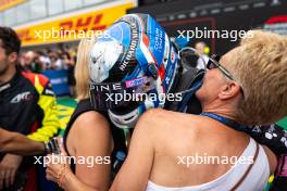 Victor Martins (FRA) ART Grand Prix celebrates his second position in parc ferme. 21.07.2024. FIA Formula 2 Championship, Rd 9, Budapest, Hungary, Feature Race, Sunday.