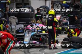 Victor Martins (FRA) ART Grand Prix makes a pit stop. 21.07.2024. FIA Formula 2 Championship, Rd 9, Budapest, Hungary, Feature Race, Sunday.