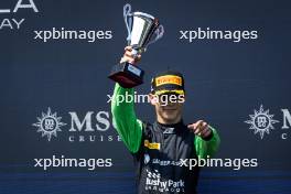 Zane Maloney (BRB) Rodin Motorsport celebrates third position on the podium. 18.05.2024. FIA Formula 2 Championship, Rd 4, Sprint Race, Imola, Italy, Saturday.