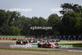 Oliver Bearman (GBR) Prema Racing leads at the start of the race. 19.05.2024. FIA Formula 2 Championship, Rd 4, Feature Race, Imola, Italy, Sunday.