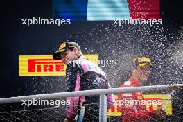 Victor Martins (FRA) ART Grand Prix celebrates his second position on the podium. 31.08.2024. Formula 2 Championship, Rd 11, Sprint Race, Monza, Italy, Saturday.