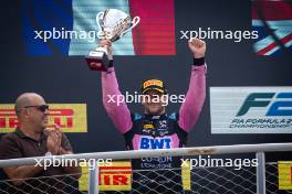 Victor Martins (FRA) ART Grand Prix celebrates his second position on the podium. 31.08.2024. Formula 2 Championship, Rd 11, Sprint Race, Monza, Italy, Saturday.