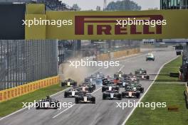 Enzo Fittiapldi (BRA) Van Amersfoort Racing leads at the start of the race as Oliver Goethe (GER) MP Motorsport crashes. 31.08.2024. Formula 2 Championship, Rd 11, Sprint Race, Monza, Italy, Saturday.