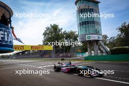 Second placed Victor Martins (FRA) ART Grand Prix takes the chequered flag at the end of the race. 31.08.2024. Formula 2 Championship, Rd 11, Sprint Race, Monza, Italy, Saturday.