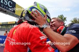 Race winner Oliver Bearman (GBR) Prema Racing celebrates in parc ferme. 31.08.2024. Formula 2 Championship, Rd 11, Sprint Race, Monza, Italy, Saturday.