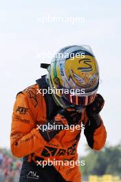 Race winner Gabriel Bortoleto (BRA) Invicta Racing celebrates in parc ferme. 01.09.2024. Formula 2 Championship, Rd 11, Feature Race, Monza, Italy, Sunday.