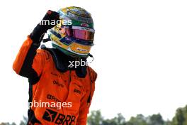 Race winner Gabriel Bortoleto (BRA) Invicta Racing celebrates in parc ferme. 01.09.2024. Formula 2 Championship, Rd 11, Feature Race, Monza, Italy, Sunday.