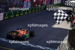 Dennis Hauger (DEN) MP Motorsport takes the chequered flag at the end of the race. 25.05.2024. FIA Formula 2 Championship, Rd 5, Monte Carlo, Monaco, Sprint Race, Saturday.