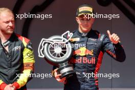 Isack Hadjar (FRA) Campos Racing celebrates his second position on the podium. 26.05.2024. FIA Formula 2 Championship, Rd 5, Monte Carlo, Monaco, Feature Race, Sunday.