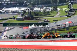 Christian Mansell (GBR) ART Grand Prix, Luke Browning (GBR) Hitech Pulse-Eight, and Nikola Tsolov (BGR) ART Grand Prix, at the start of the race. 29.06.2024. FIA Formula 3 Championship, Rd 6, Sprint Race, Spielberg, Austria, Saturday.