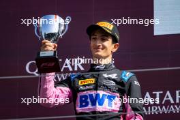 Gabriele Mini (ITA) Prema Racing celebrates his second position on the podium. 30.06.2024. FIA Formula 3 Championship, Rd 6, Feature Race, Spielberg, Austria, Sunday.