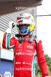 Race winner Dino Beganovic (SWE) Prema Racing celebrates in parc ferme. 27.07.2024. Formula 3 Championship, Rd 9, Sprint Race, Spa-Francorchamps, Belgium, Saturday.