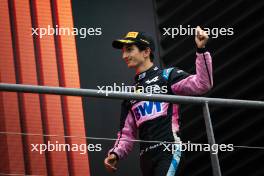 Gabriele Mini (ITA) Prema Racing celebrates his second position on the podium. 27.07.2024. Formula 3 Championship, Rd 9, Sprint Race, Spa-Francorchamps, Belgium, Saturday.