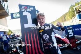 Race winner Callum Voisin (GBR) Rodin Motorsport celebrates in parc ferme. 28.07.2024. Formula 3 Championship, Rd 9, Feature Race, Spa-Francorchamps, Belgium, Sunday.