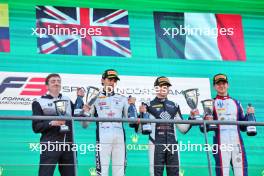 The podium (L to R): Sebastian Montoya (COL) Campos Racing, second; Callum Voisin (GBR) Rodin Motorsport, race winner; Leonardo Fornaroli (ITA) Trident, third. 28.07.2024. Formula 3 Championship, Rd 9, Feature Race, Spa-Francorchamps, Belgium, Sunday.