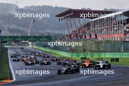 Callum Voisin (GBR) Rodin Motorsport leads at the start of the race. 28.07.2024. Formula 3 Championship, Rd 9, Feature Race, Spa-Francorchamps, Belgium, Sunday.