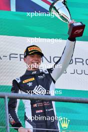 Race winner Callum Voisin (GBR) Rodin Motorsport celebrates on the podium. 28.07.2024. Formula 3 Championship, Rd 9, Feature Race, Spa-Francorchamps, Belgium, Sunday.