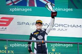 Race winner Callum Voisin (GBR) Rodin Motorsport celebrates on the podium. 28.07.2024. Formula 3 Championship, Rd 9, Feature Race, Spa-Francorchamps, Belgium, Sunday.