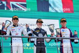 The podium (L to R): Sebastian Montoya (COL) Campos Racing, second; Callum Voisin (GBR) Rodin Motorsport, race winner; Leonardo Fornaroli (ITA) Trident, third. 28.07.2024. Formula 3 Championship, Rd 9, Feature Race, Spa-Francorchamps, Belgium, Sunday.