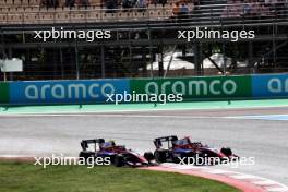 Sami Meguetounif (FRA) Trident and Santiago Ramos (MEX) Trident collide. 22.06.2024. FIA Formula 3 Championship, Rd 5, Sprint Race, Barcelona, Spain, Saturday.