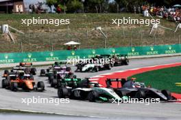 Charlie Wurz (AUT) Jenzer Motorsport and Cian Shields (GBR) Hitech Pulse-Eight battle for position. 22.06.2024. FIA Formula 3 Championship, Rd 5, Sprint Race, Barcelona, Spain, Saturday.