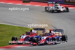 (L to R): Sami Meguetounif (FRA) Trident and Santiago Ramos (MEX) Trident make contact in the race. 22.06.2024. FIA Formula 3 Championship, Rd 5, Sprint Race, Barcelona, Spain, Saturday.