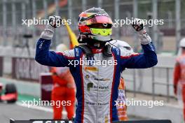 Leonardo Fornaroli (ITA) Trident celebrates his third position in parc ferme. 23.06.2024. FIA Formula 3 Championship, Rd 5, Feature Race, Barcelona, Spain, Sunday.