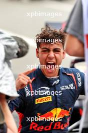 Race winner Arvid Lindblad (GBR) Prema Racing celebrates in parc ferme. 23.06.2024. FIA Formula 3 Championship, Rd 5, Feature Race, Barcelona, Spain, Sunday.
