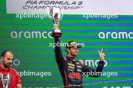Christian Mansell (GBR) ART Grand Prix celebrates his second position on the podium. 23.06.2024. FIA Formula 3 Championship, Rd 5, Feature Race, Barcelona, Spain, Sunday.