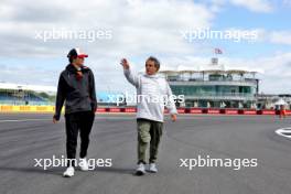 (L to R): Sebastian Montoya (COL) Campos Racing walks the circuit with his father Juan Pablo Montoya (COL). 04.07.2024. FIA Formula 3 Championship, Rd 7, Silverstone, England, Thursday.