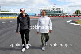 (L to R): Sebastian Montoya (COL) Campos Racing walks the circuit with his father Juan Pablo Montoya (COL). 04.07.2024. FIA Formula 3 Championship, Rd 7, Silverstone, England, Thursday.