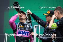 Race winner Nikola Tsolov (BGR) ART Grand Prix celebrates on the podium. 21.07.2024. FIA Formula 3 Championship, Rd 8, Feature Race, Budapest, Hungary, Sunday.