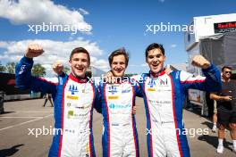 (L to R): Leonardo Fornaroli (ITA) Trident; Santiago Ramos (MEX) Trident; Sami Meguetounif (FRA) Trident. 17.05.2024. FIA Formula 3 Championship, Rd 3, Imola, Italy, Friday.